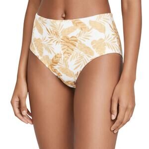 Eberjey Vintage Palm High-Waist Bikini Bottom Tan Women Medium NWT